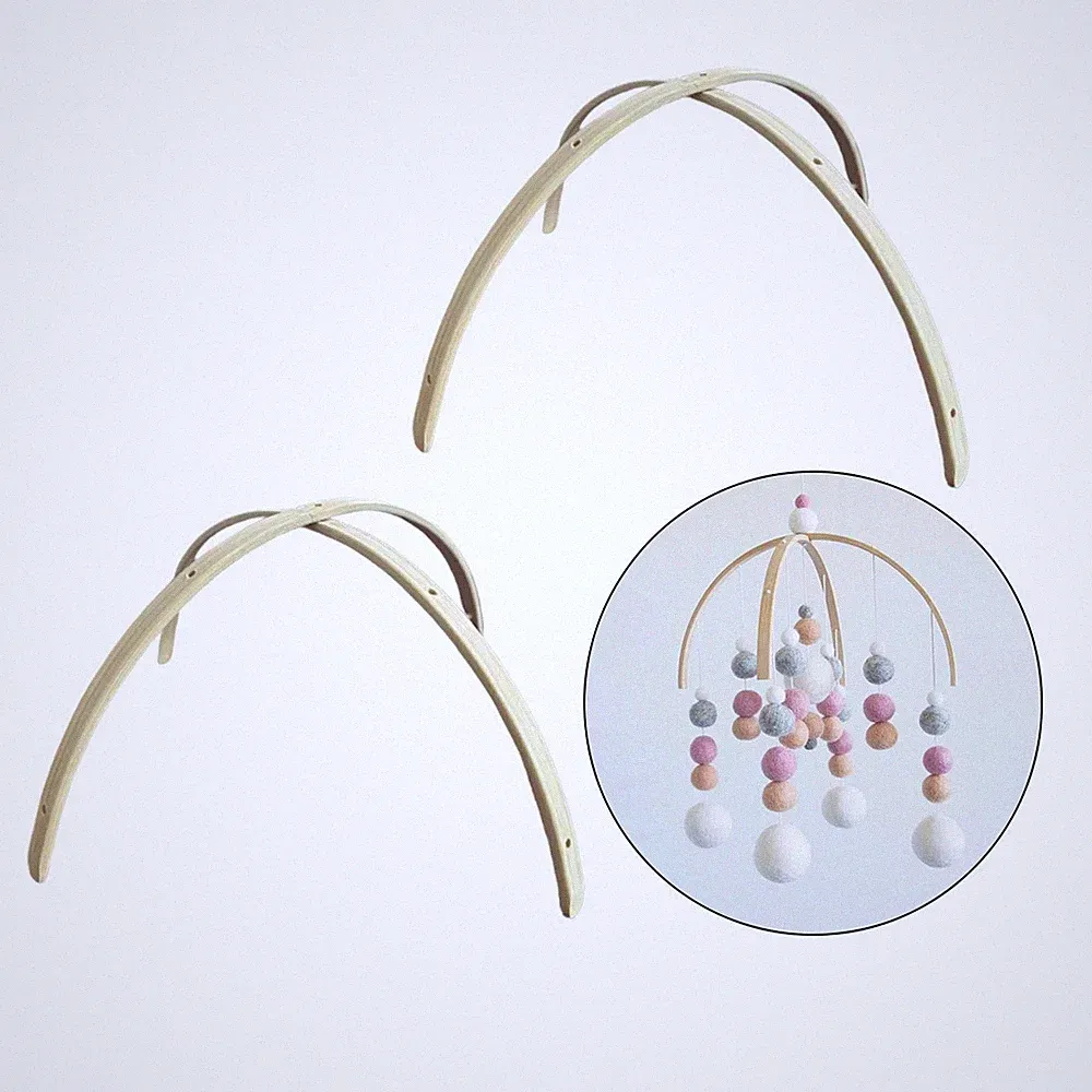2 Set Mobile Hanging Frame Wooden Frame Kit for Nursery Baby Shower Newborn