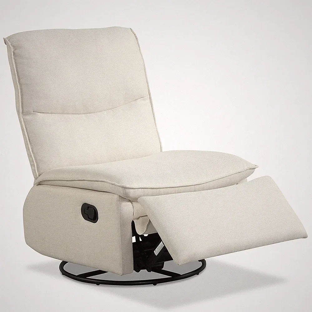 360° Nursery Reclining Rocker Chair w/Cushioned Back, Seat, Footrest for Bedroom