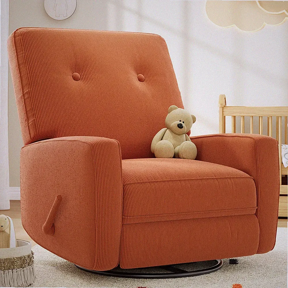 Nursery Recliner Chair, 360° Swivel Rocking Glider Chair for Adults with Adju...