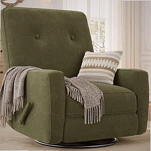 Nursery Recliner Chair, 360° Swivel Rocking Glider Chair for Green - Corduroy