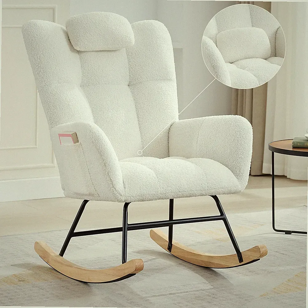 Nursery Rocking Chair Comfort Accent Chair Rocker Chair Modern for Living Room