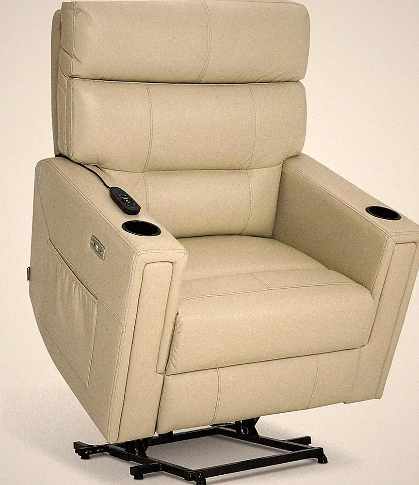 Oversized Power Lift Recliner Chair for Big & Tall, Triple Motor, Cream White