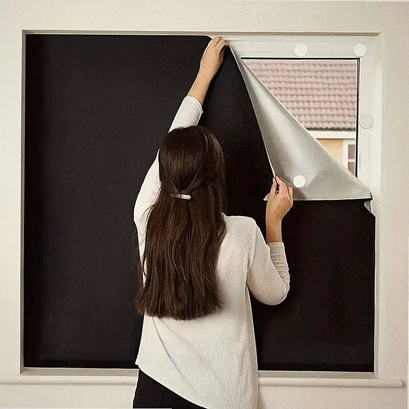 Portable Blackout Curtain Travel Cuttable Window Shades for Bedroom Baby Nursery