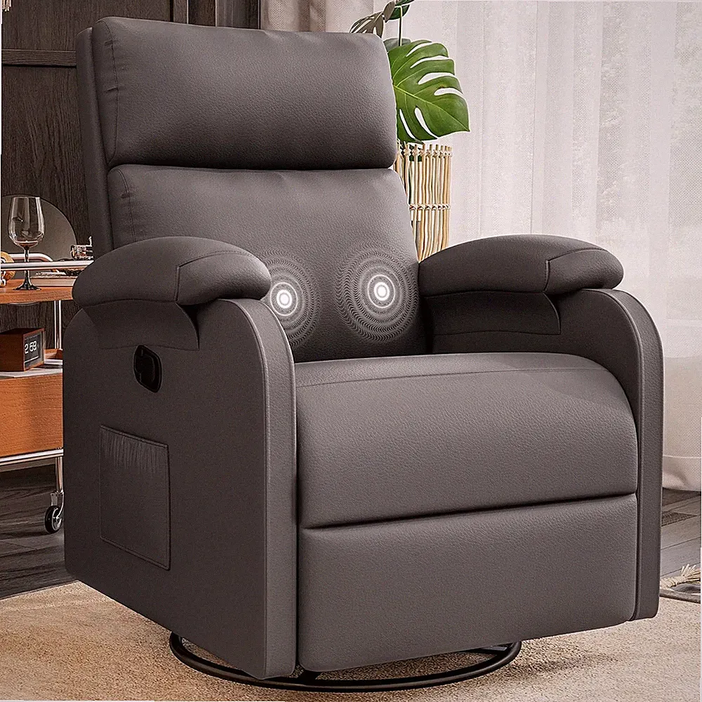 Recliner Chair, 360 Swivel Rocking Chair for Adults, Massage Nursery Chair with