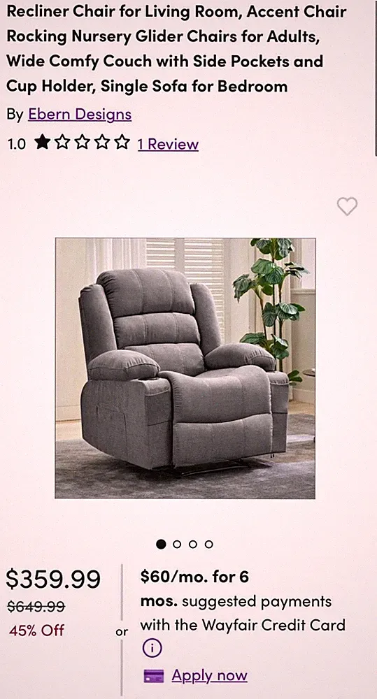 Recliner Chair for Living Room, Accent Chair Rocking Nursery Glider Chairs for A