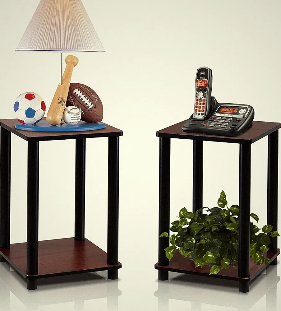 Side Table for Small Spaces Coffee Tray Sofa End Table Bedside Night Stand 2 Pcs